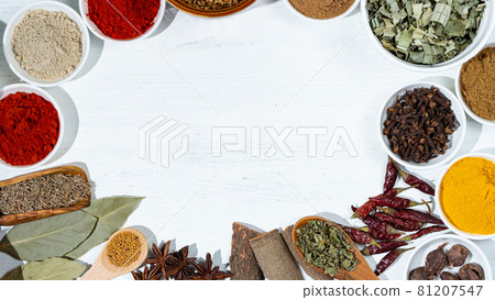印度咖哩香料背景 81207547