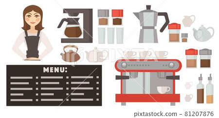 Coffee house or restaurant, cafe with waitress Coffee house or restaurant, cafe with waitress 81207876