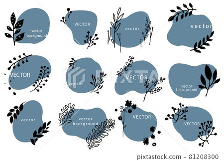 Floral banner with copy space and botany leaves Floral banner with copy space and botany leaves 81208300