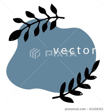 Floral composition with leaves and abstract blot Floral composition with leaves and abstract blot 81208301
