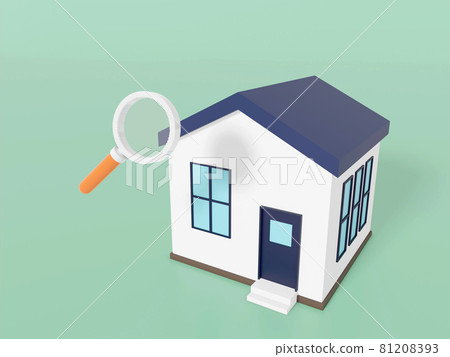 3dcg ｜ Detached house and magnifying glass 81208393