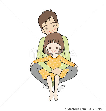 Family parent and child father and girl smile 81208955