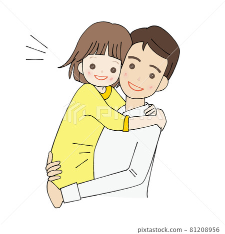 Family parent and child father and girl smile 81208956