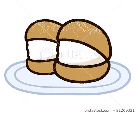 Maritozzo on a plate - Stock Illustration [81209321] - PIXTA