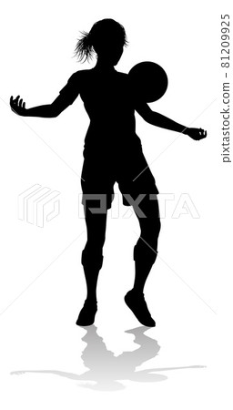 Female Soccer Football Player Woman Silhouette Female Soccer Football Player Woman Silhouette 81209925