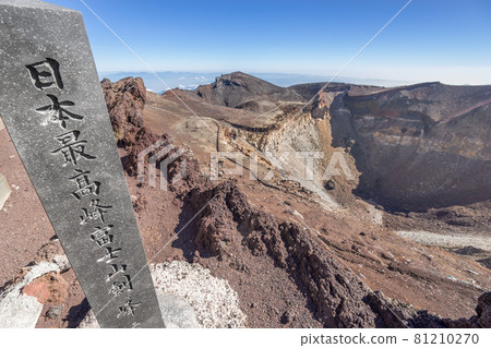 Scenery of Mt. Fuji and Kengamine, the highest peak in Japan (Fujinomiya City, Shizuoka Prefecture) * Shooting position in the comment section of the work 81210270