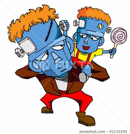 萬聖節角色弗蘭肯的父母和孩子 81210289