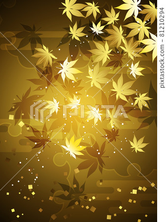 Normal version gold autumn leaves, clouds and snow ring background vertical Normal version gold autumn leaves, clouds and snow ring background vertical 81210294