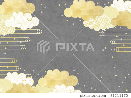 Texture of Japanese paper-Gray-Japan-New Year-Gold leaf-Clouds-Confetti 81211170