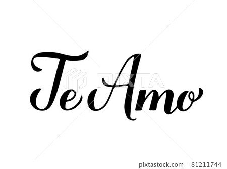 Te Amo calligraphy hand lettering. I Love You inscription in Spanish. Valentines day typography poster. Vector template for banner, postcard, greeting card, t-shirt, logo design, flyer, sticker, etc 81211744