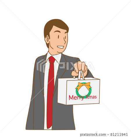Businessman buying a Christmas cake 81211941
