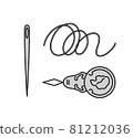 穿線器、針和線的插圖集 81212036