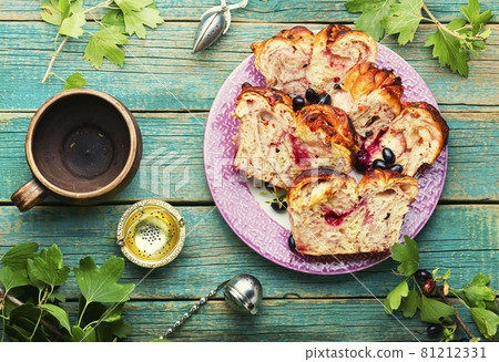 Homemade black currant pie 81212331