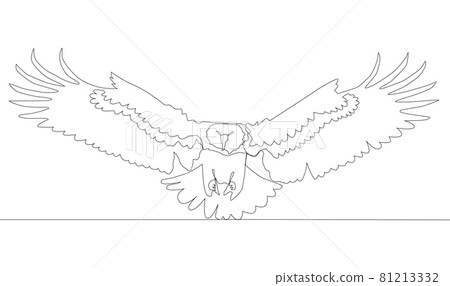 Self drawing animation of continuous one single line drawing of silhouette of a bird eagle. Self drawing animation of continuous one single line drawing of silhouette of a bird eagle. 81213332