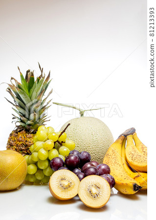 Group photo of fruits taken on a white background Group photo of fruits taken on a white background 81213393