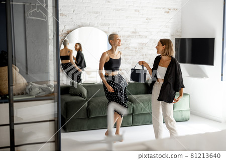 Female couple dancing at home Female couple dancing at home 81213640
