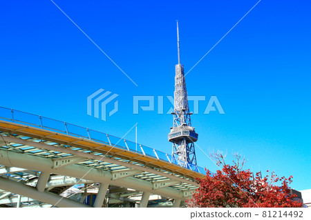 Scenery of TV tower and Oasis 21 in Nagoya city 81214492