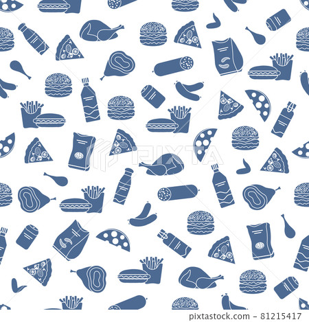 Seamless Pattern Fast Food Snack Picnic Unhealthy 81215417
