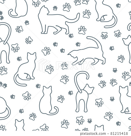 Vector seamless Pattern Cat Animal Pet Kitty Vector seamless Pattern Cat Animal Pet Kitty 81215418