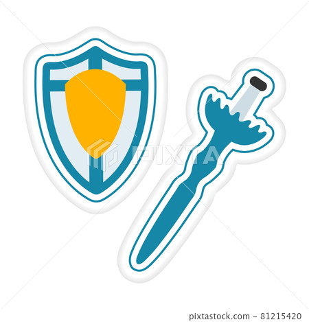 Sticker Kid Toy Sword Shield Play Game Childhood Sticker Kid Toy Sword Shield Play Game Childhood 81215420