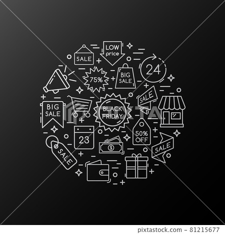 Black Friday Sale icons collection. Black Friday Sale icons collection. 81215677