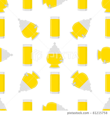 Illustration on theme colored lemonade in glass jug 81215758