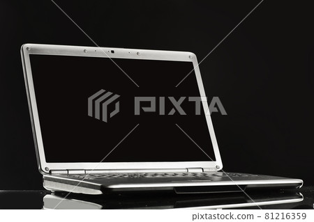 close up. stylish notebook with blank black screen .photo with copy space close up. stylish notebook with blank black screen .photo with copy space 81216359