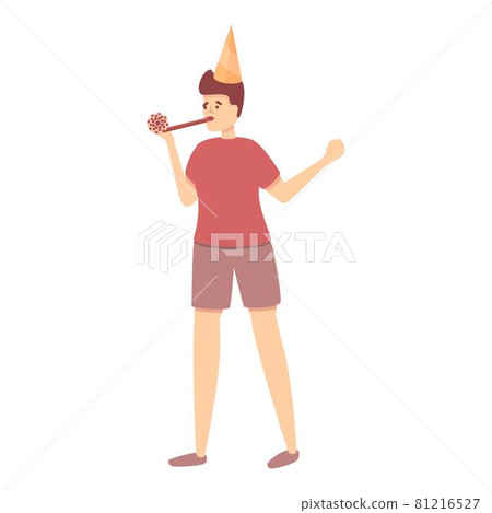 Kids party icon cartoon vector. Birthday boy 81216527