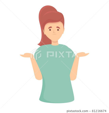 Sister confused icon cartoon vector. Uncertainty question 81216674