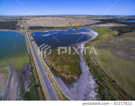 Pampas lagoon, aerial view 81217622
