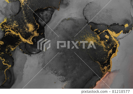 Dark gold abstract background of marble liquid ink art painting on paper . Dark gold abstract background of marble liquid ink art painting on paper . 81218577