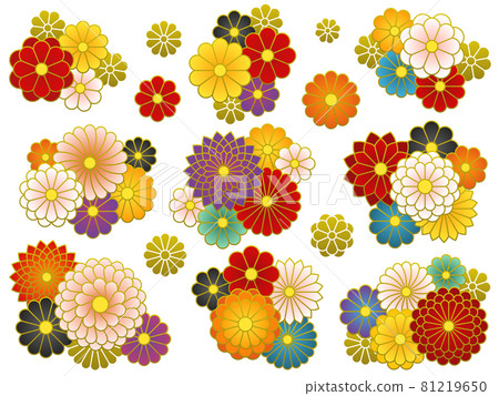 Japanese style chrysanthemum decoration set 81219650