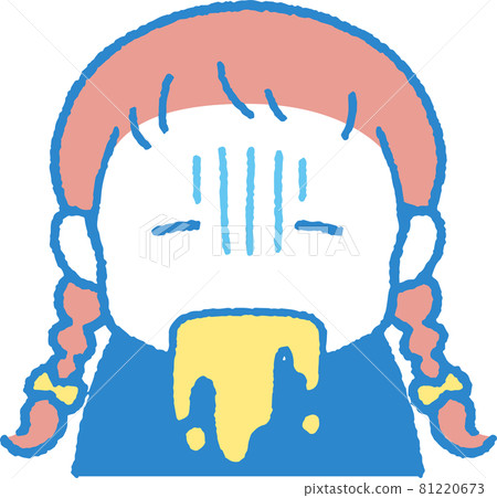 Illustration of a girl vomiting 81220673
