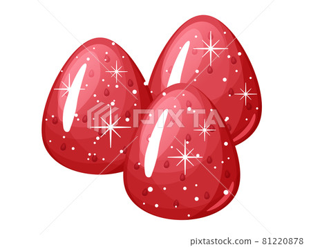 Illustration of glittering strawberries coated with napage 81220878