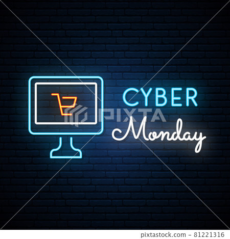 Cyber Monday neon signboard.  81221316