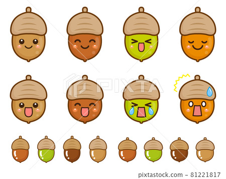 可愛的橡子插畫素材集-插圖素材 [81221817] - PIXTA圖庫