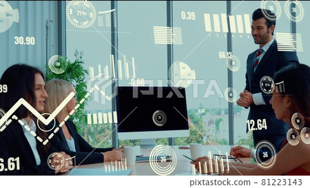 Creative visual of business data analyzing technology 81223143