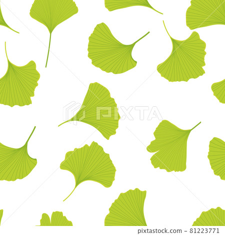 Vector stock illustration of gingko leaf. An endless pattern of green leaves. For wrapping paper. Ideal for wallpaper, surface textures, textiles. Vector stock illustration of gingko leaf. An endless pattern of green leaves. For wrapping paper. Ideal for wallpaper, surface textures, textiles. 81223771