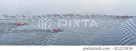 open water swimmers with swim buoys open water swimmers with swim buoys 81223934