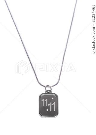 Elegant silver necklace on white background, womens jewelry Elegant silver necklace on white background, womens jewelry 81224463