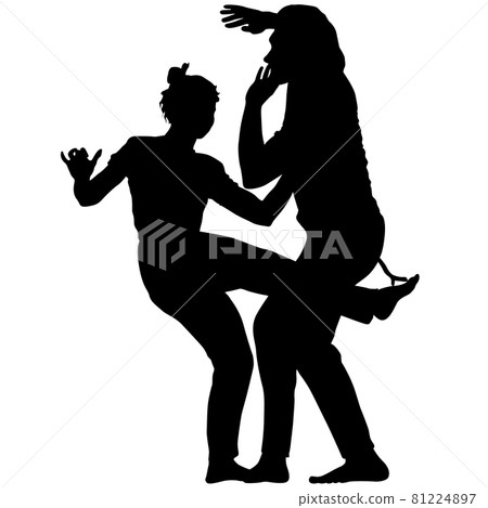 Silhouette of a Martial Arts on a white background 81224897