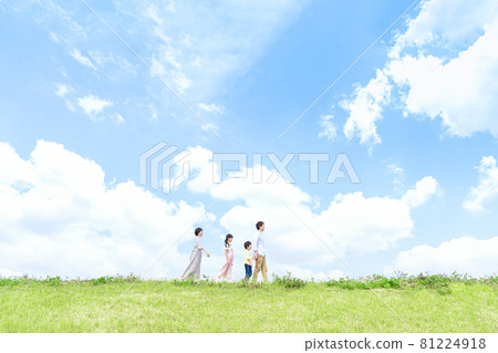 Walking with family 81224918