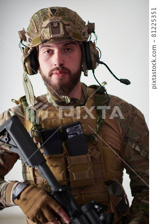 modern warfare soldier portrait in urban environment modern warfare soldier portrait in urban environment 81225351