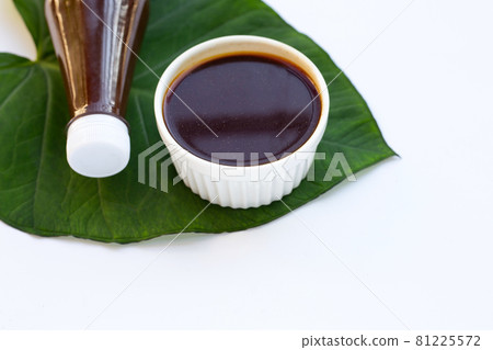 Strong pickled fish sauce on taro leaf Strong pickled fish sauce on taro leaf 81225572