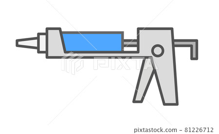 Illustration of a caulking gun doing caulking 81226712