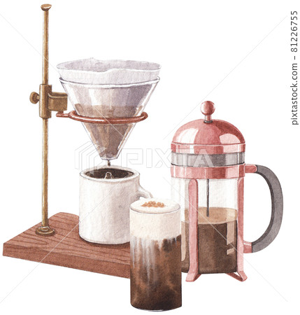 Coffee composition watercolor Coffee composition watercolor 81226755