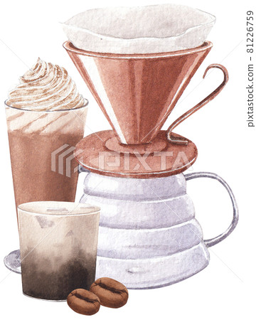 Coffee composition watercolor Coffee composition watercolor 81226759