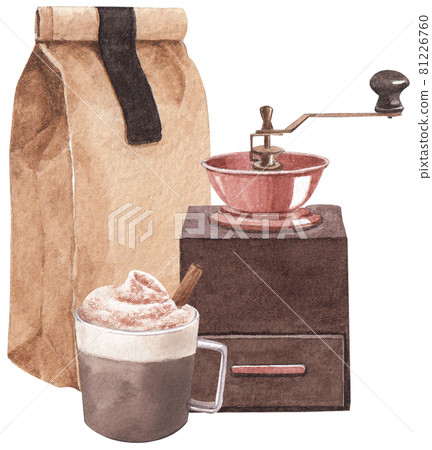 Coffee composition watercolor Coffee composition watercolor 81226760
