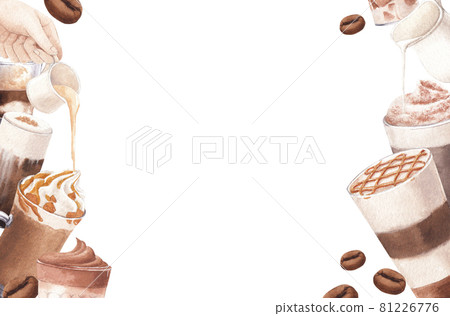 Coffee frame watercolor Coffee frame watercolor 81226776