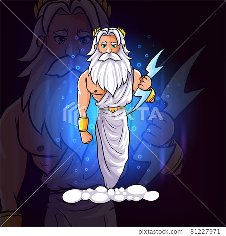 The olympus greek god of zeus with the blue... - Stock 